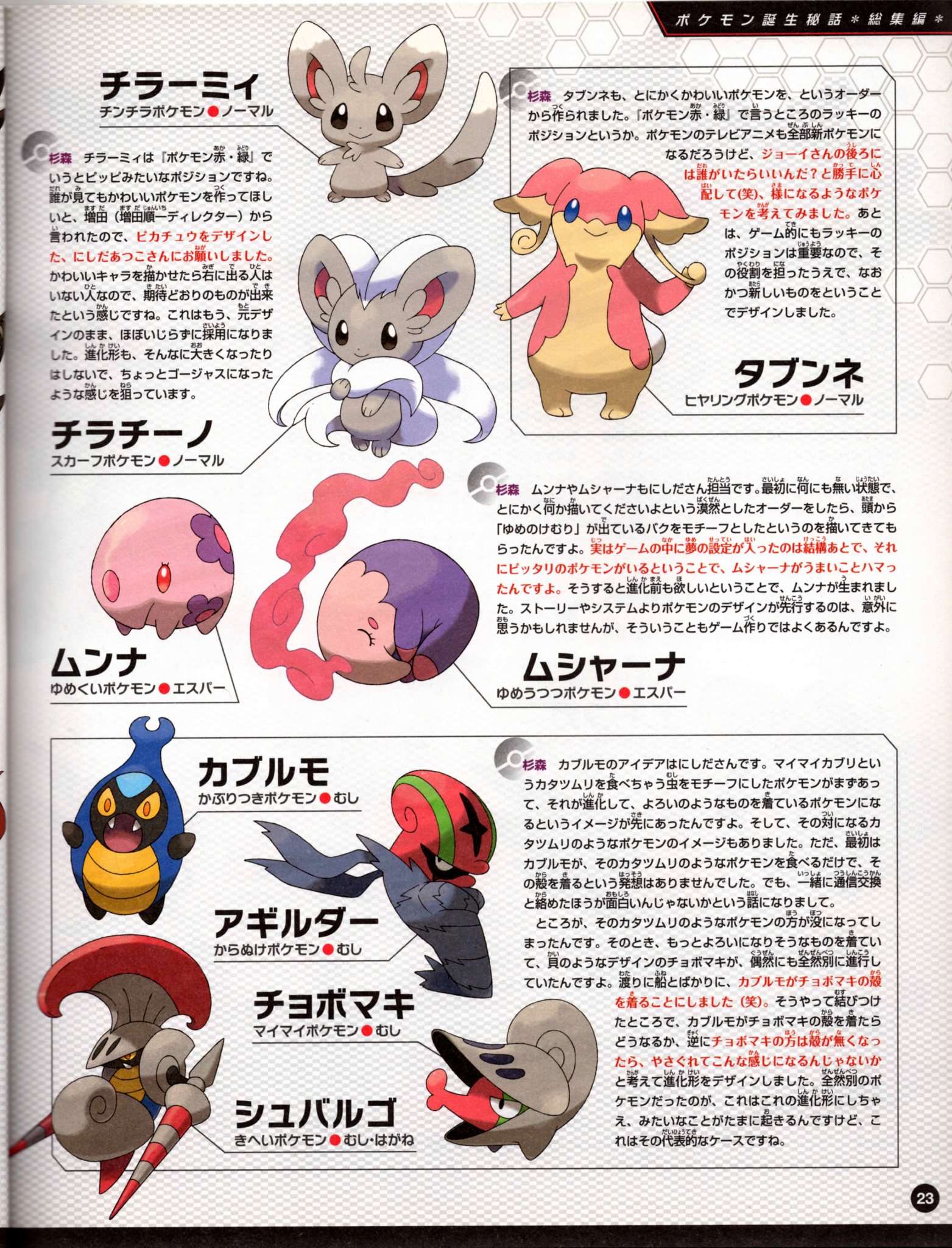 Nintendo DREAM 特別付録 『ポケモン誕生秘話 ポケットモンスターブラック・ホワイト 完全総集版』（2011年7月号 Vol.207 付録小冊子） P.23